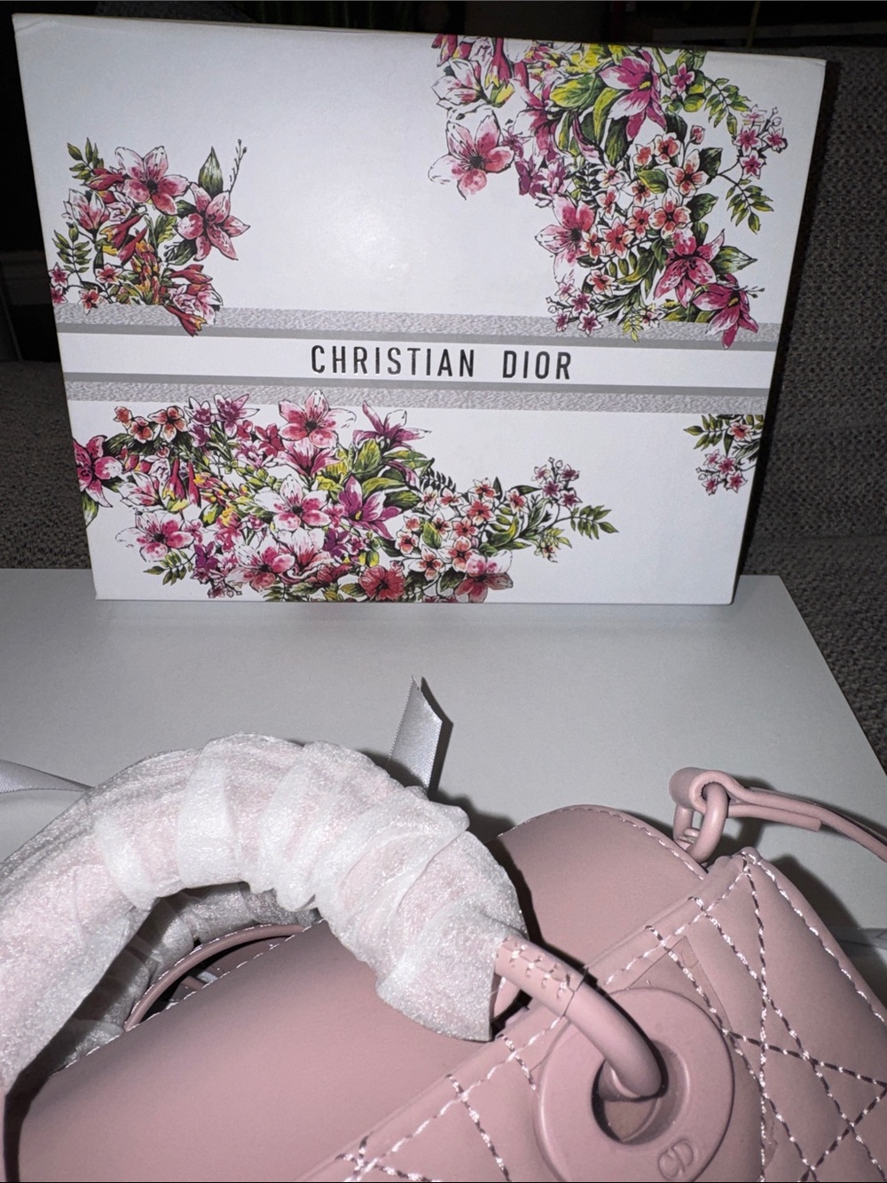 Dior Dusty Rose Lady Dior Mini Satchel with Chain-Detail Strap - Picture 10 of 11